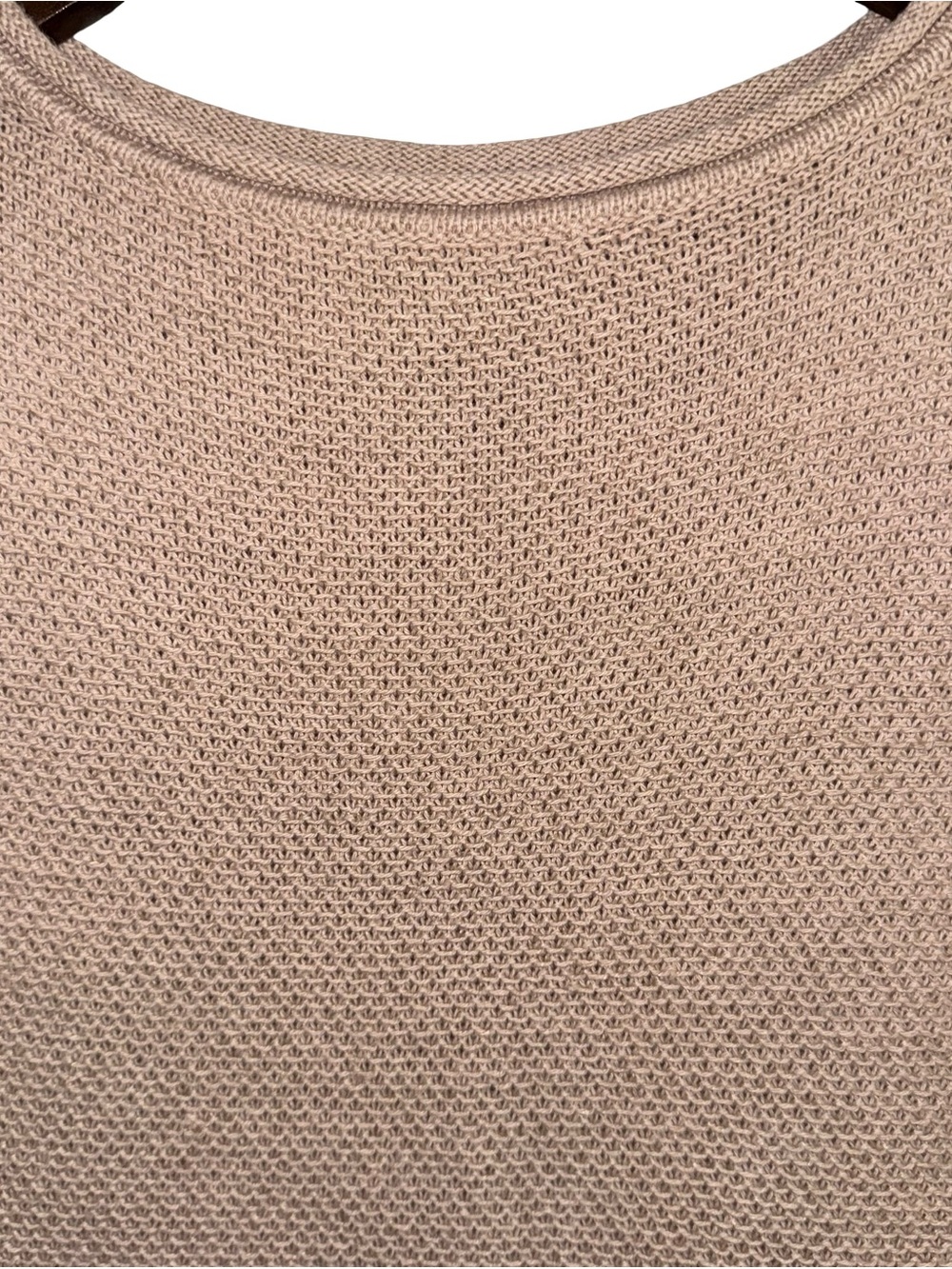 Lauren Ralph Lauren Beige Open Knit Sleeveless Sweater Tank Coastal Quiet Luxury - Picture 3 of 5